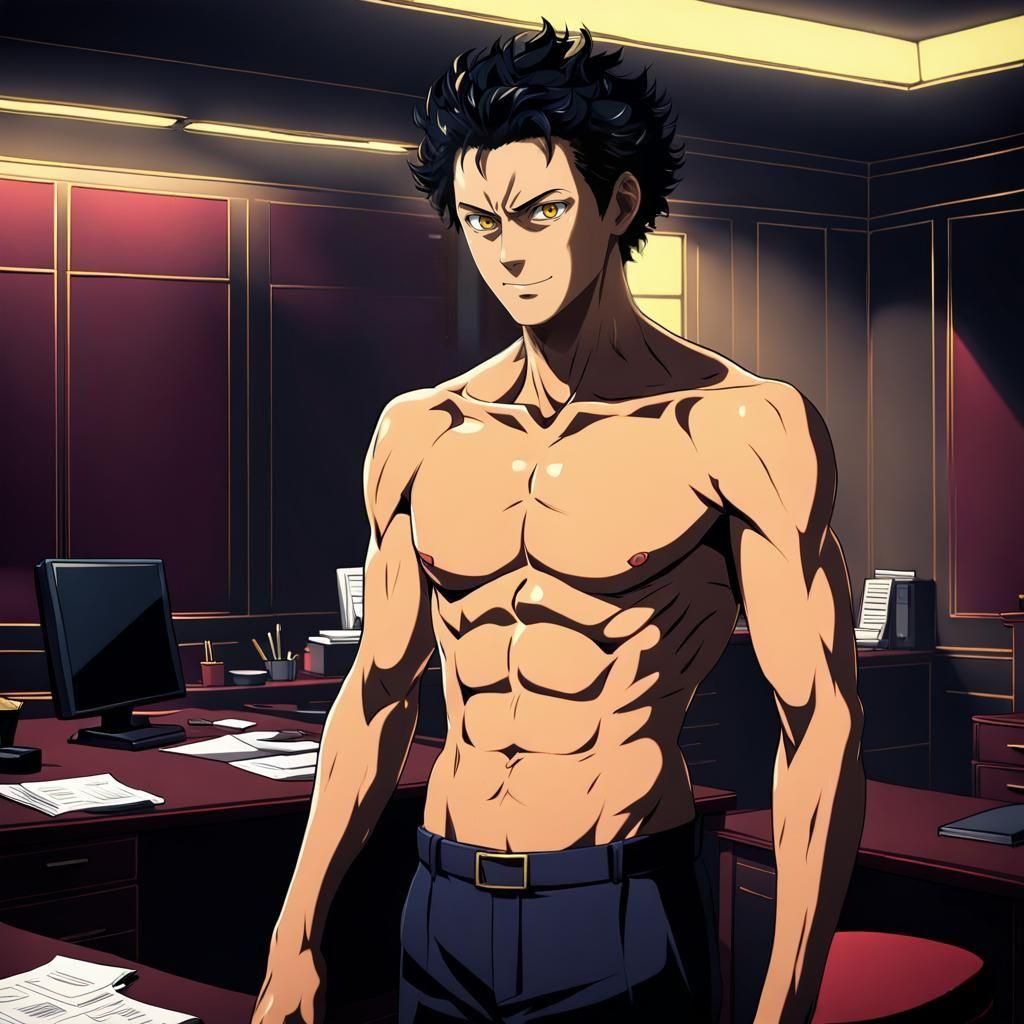 Sultry British Banker in a Cinematic Manga Style