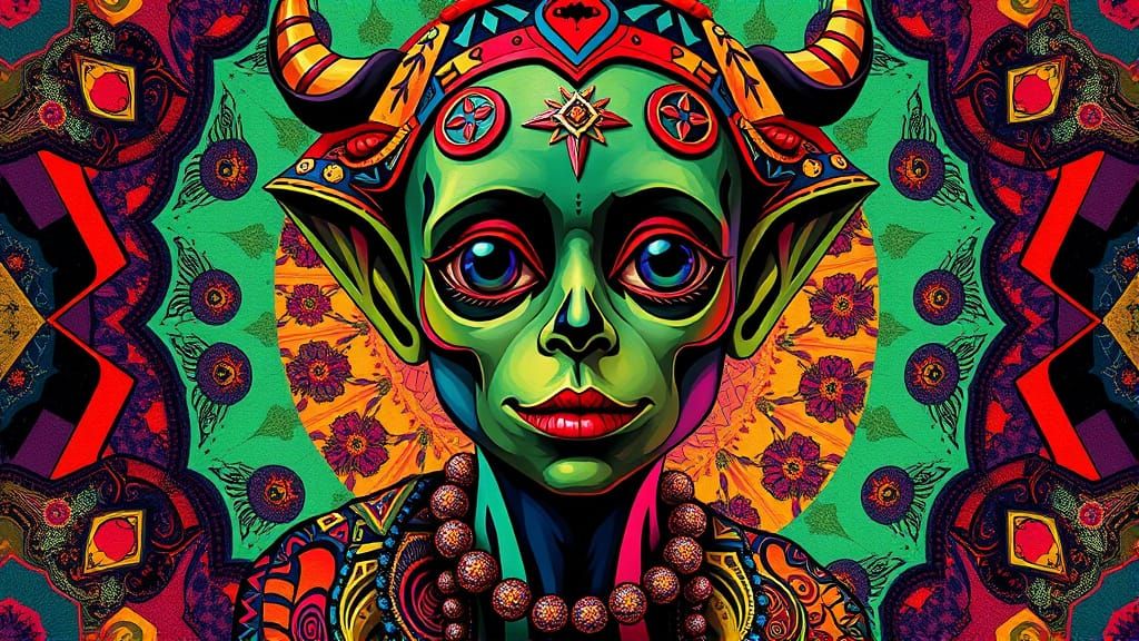 Psychedelic 60s Voodoo Child Art Poster