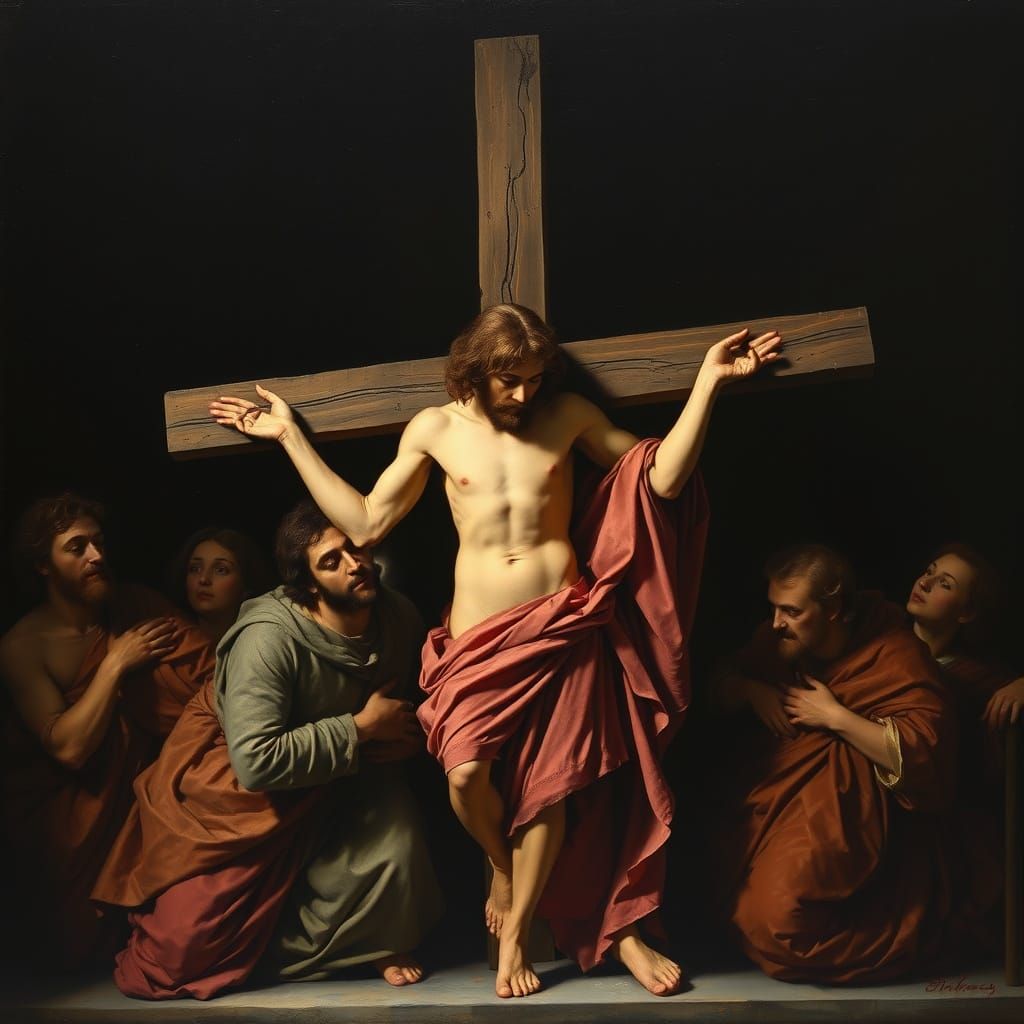 Christ in Baroque Oil Painting