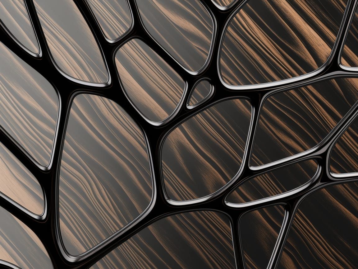 Organic Geometric Patterns in Dark Wood