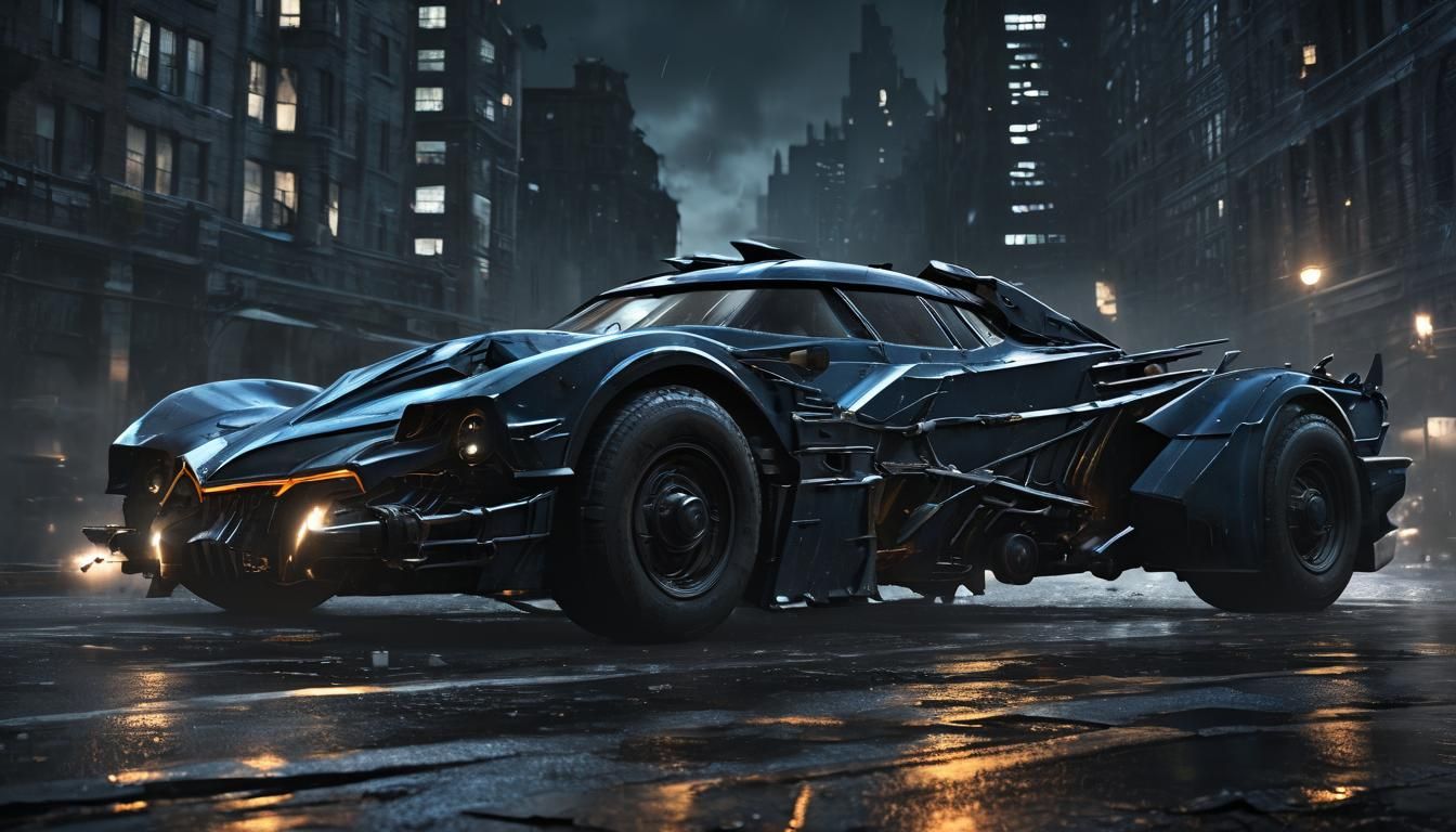 Tim Burton-esque Batmobile & HR Geiger Style