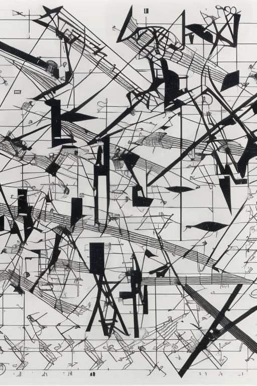 Abstract Graphic Score Inspired by Experimental Music Notati...