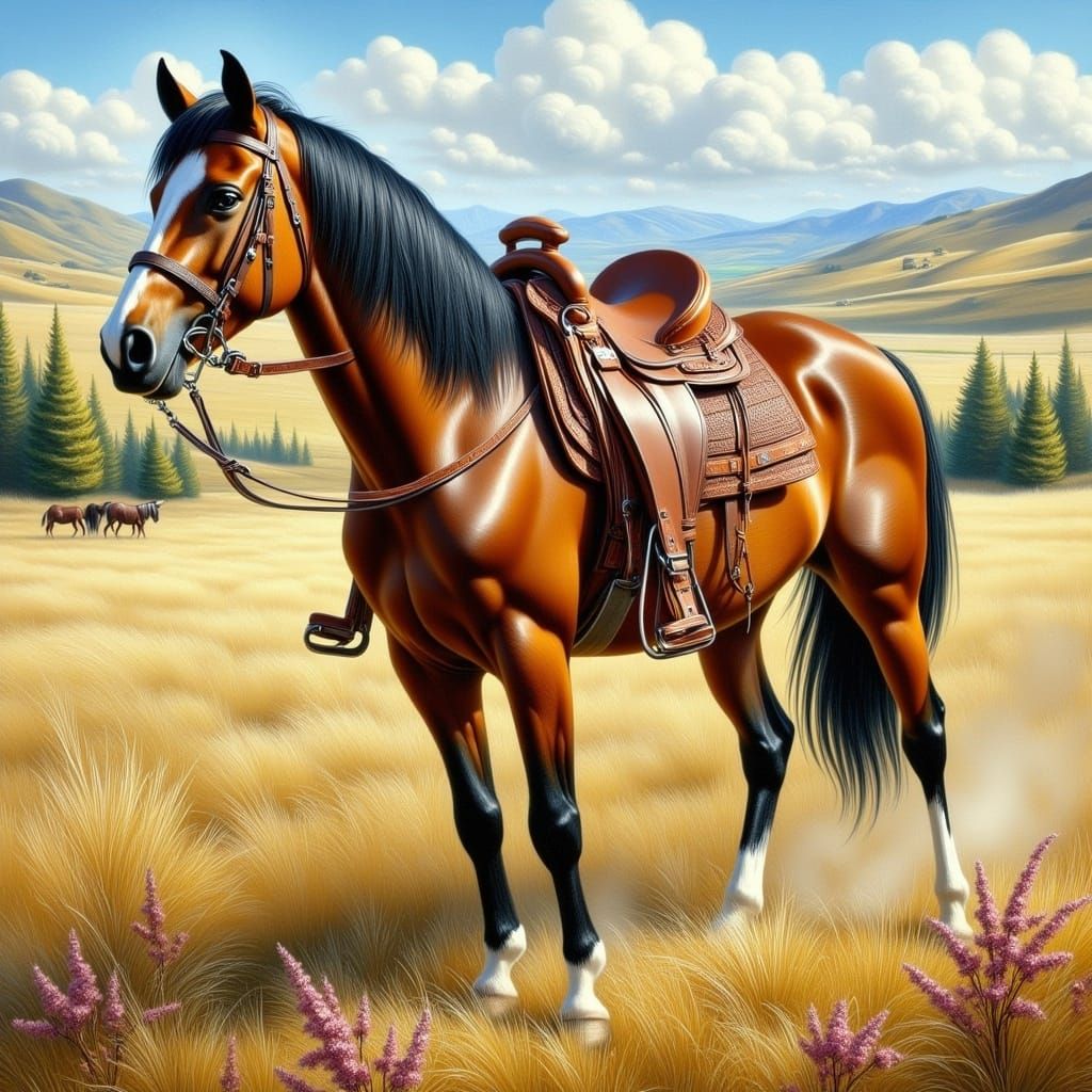 Majestic Quarter Horse in Golden Light