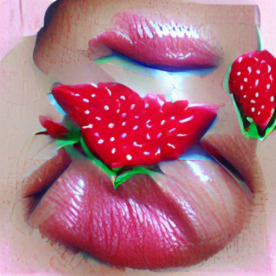 Close-Up of Strawberry Red Lipstick