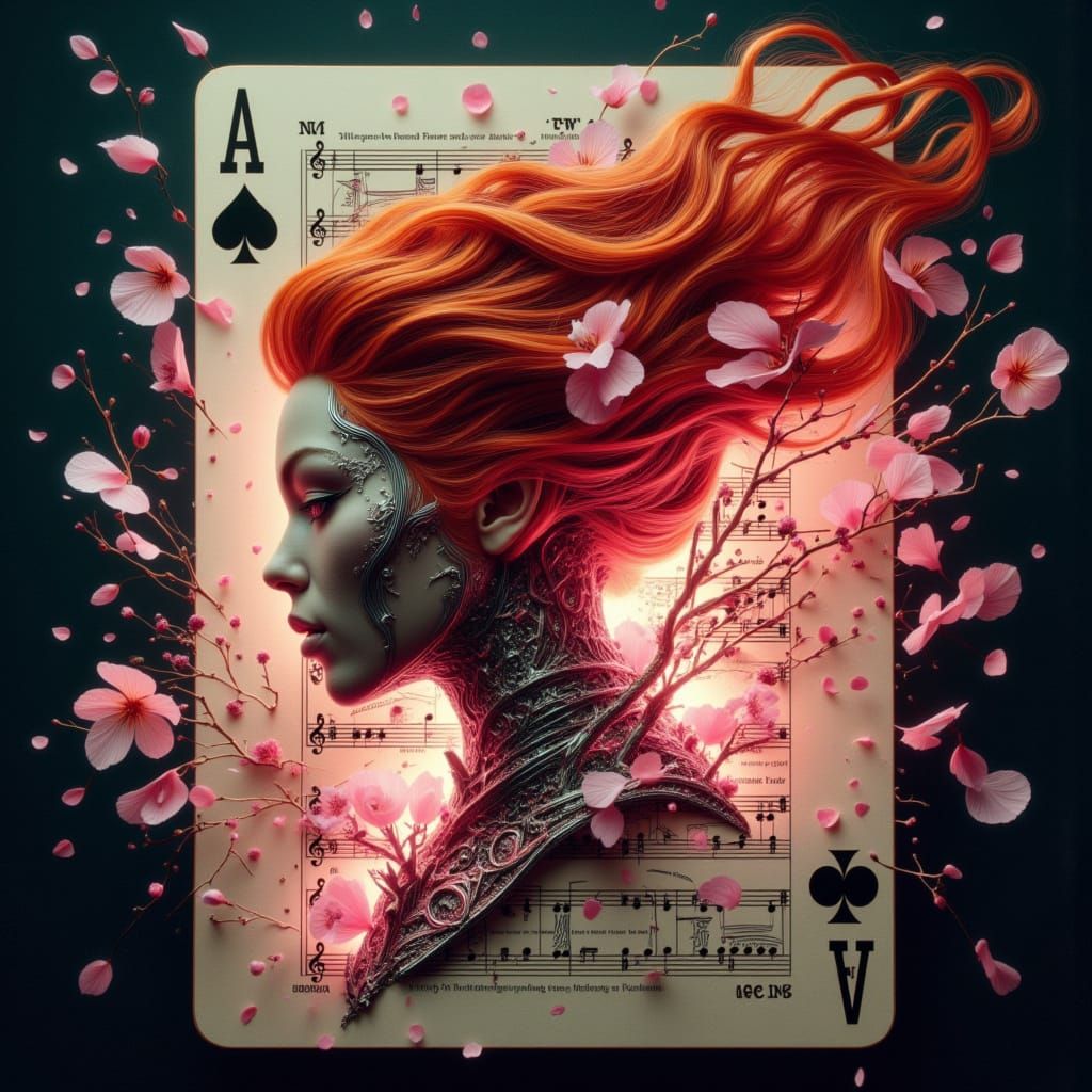 Holographic Woman Emerges from Arcane Cards