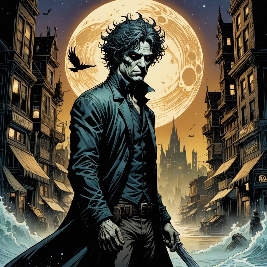 The Sandman in Comic Book Art Style
