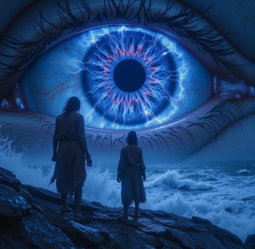 Giant Eye in the Dark, Eerie Digital Art