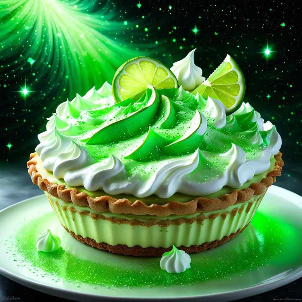 Magical Key Lime Pie with Nebula Meringue