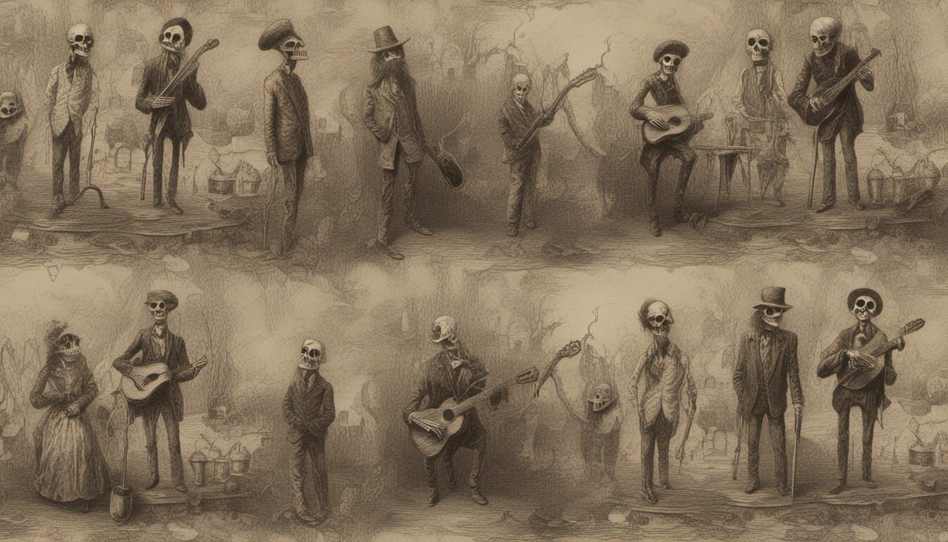 Macabre Skeleton Jug Band Performance