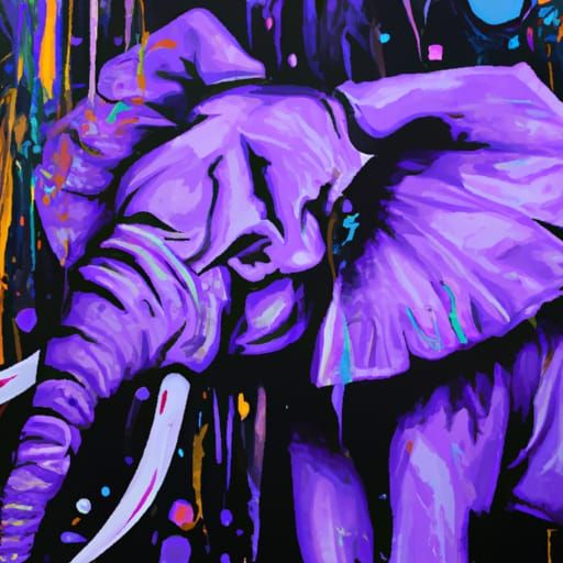 Purple elephants fly at midnight