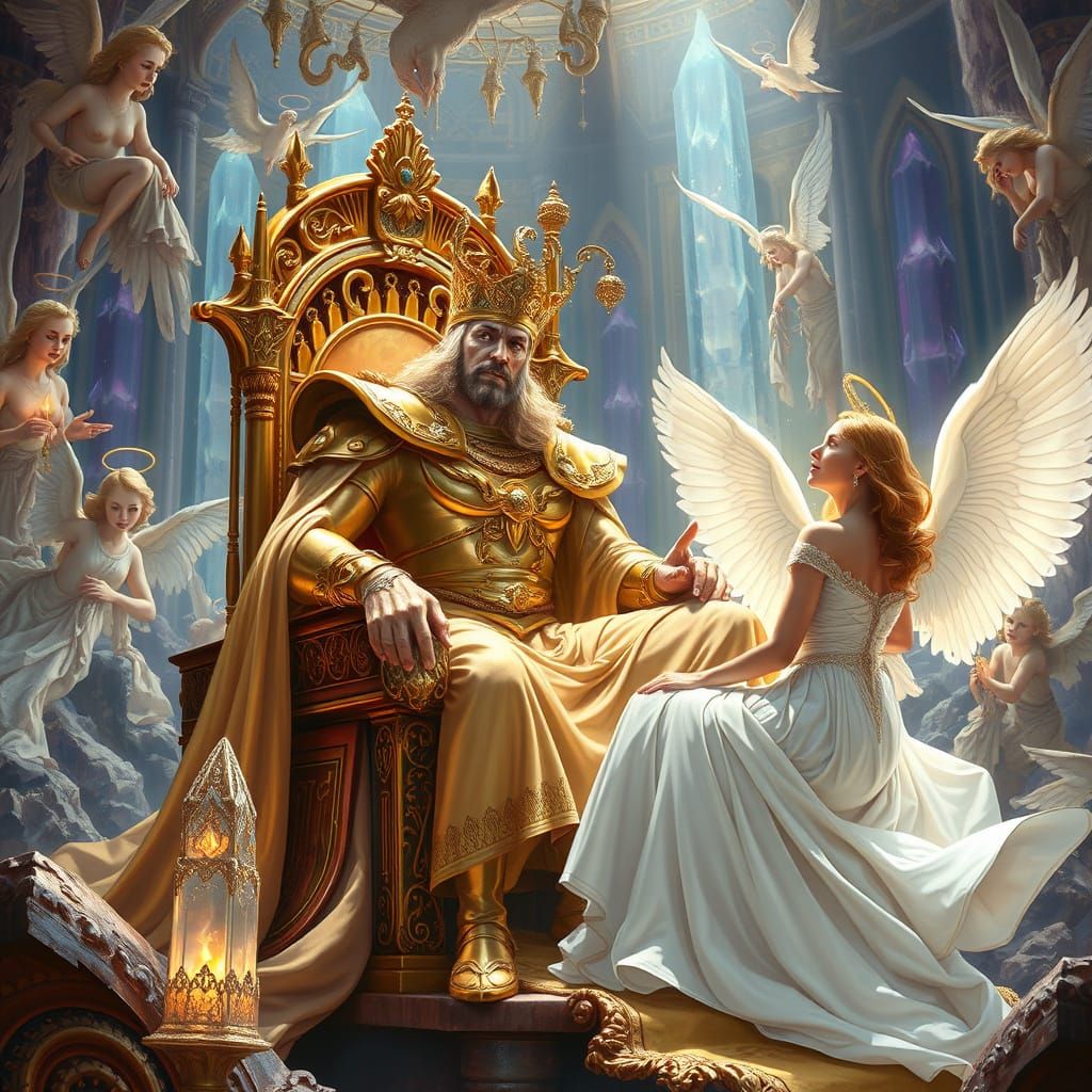 God Judges Radiant Woman in Underworld Palace