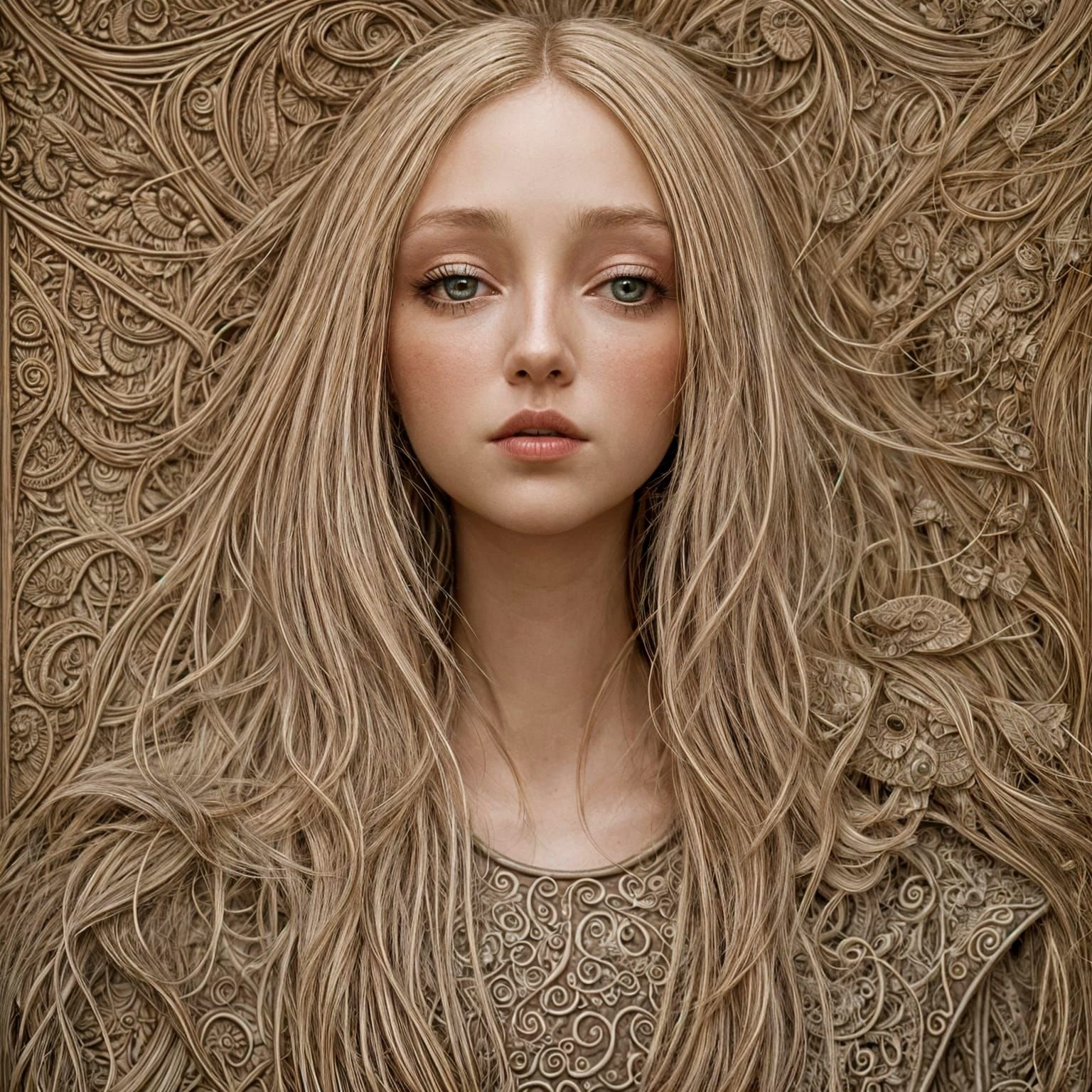 Dark Whimsy Woman in Eerie Moonlit Scene