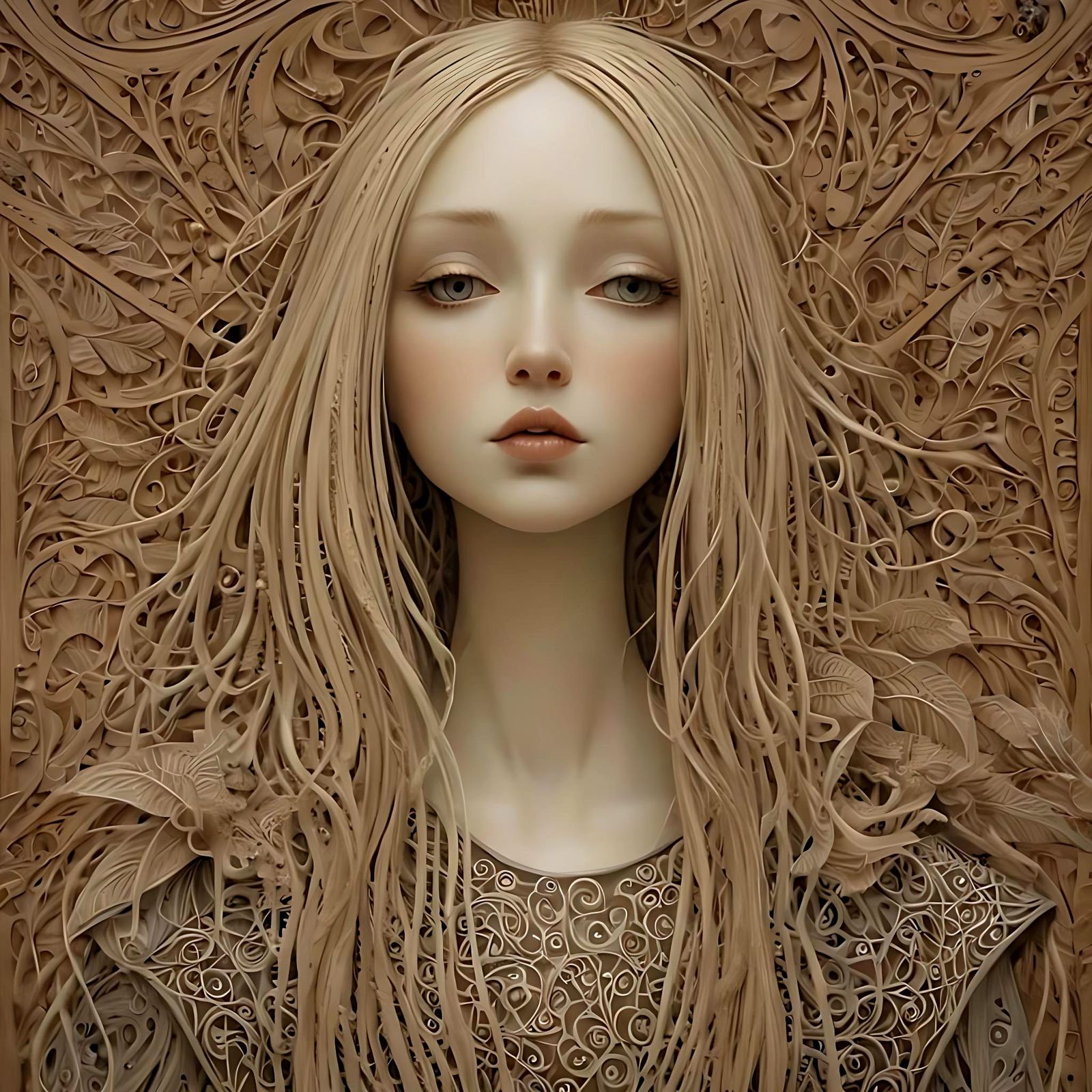 Dark Whimsy Woman in Flowing Dress: Gothic Romance