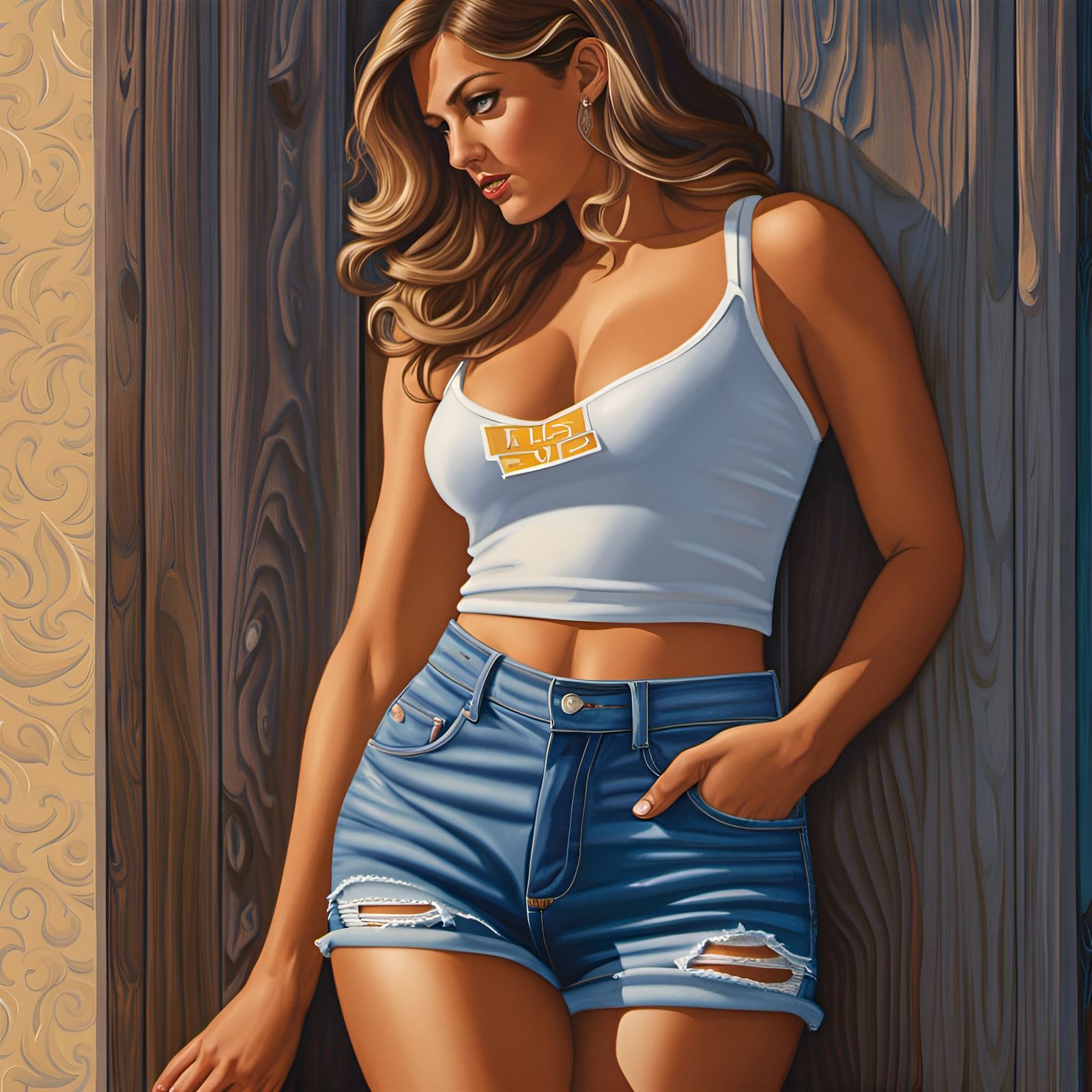 Photorealistic Daisy Dukes Poster Art in 4K