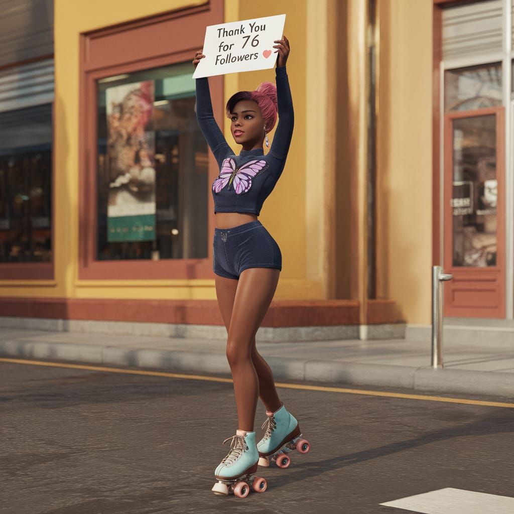 Anime Girl on Skates Thanks Followers