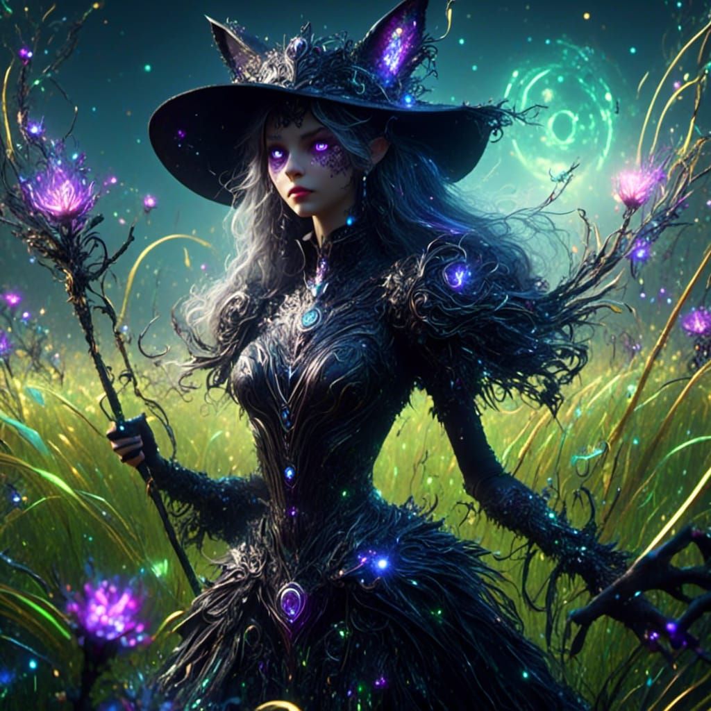 Cat Girl Referee in Surreal Filigree Style