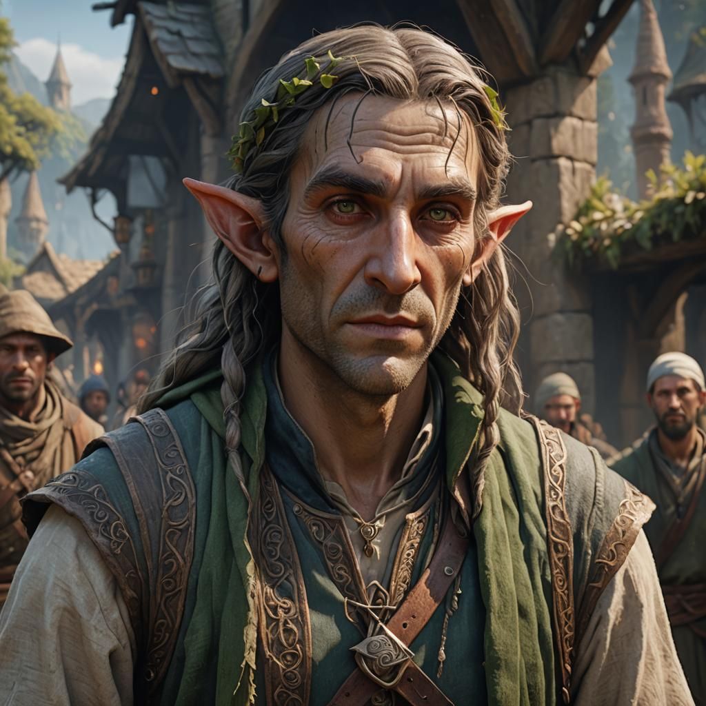 Elf Leper Portrait in Detailed Matte Painting Style