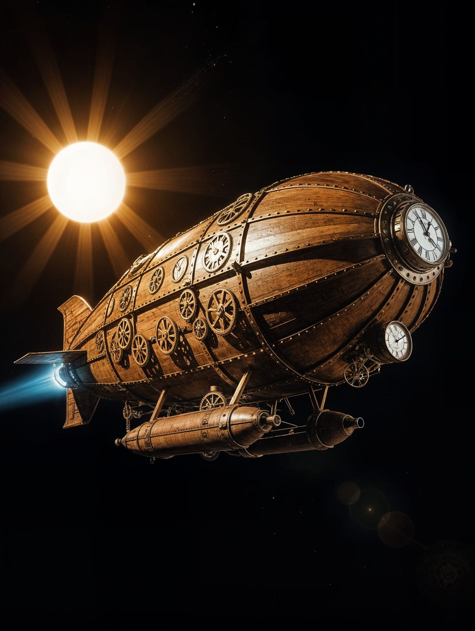 Vintage travel through deep space.