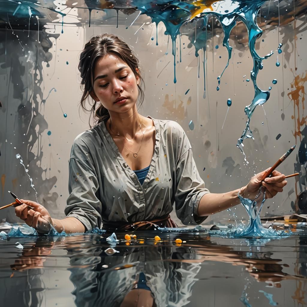 Woman Creating Art with Limitless Imagination