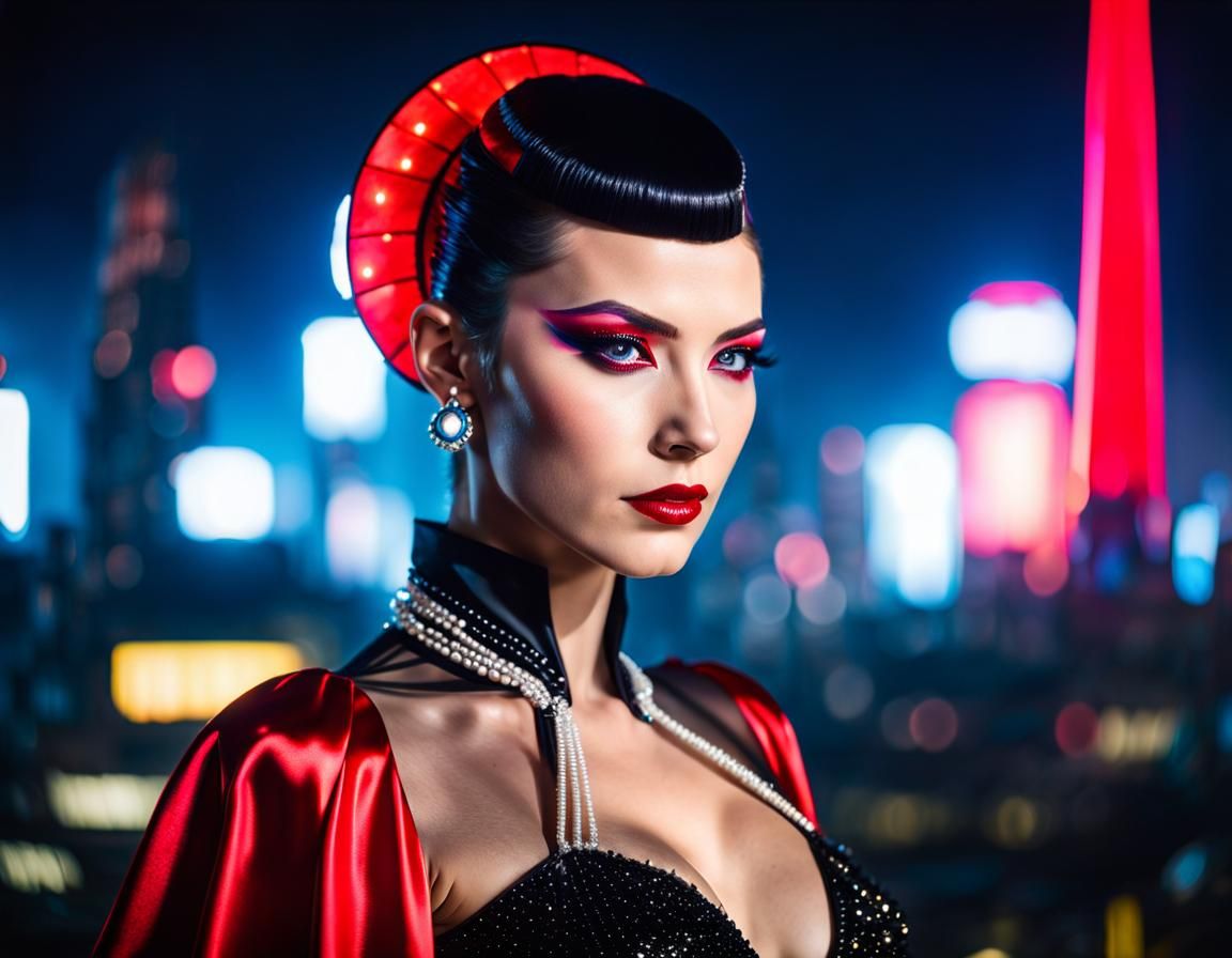 Cyberpunk Witch Portrait with Galactic Makeup