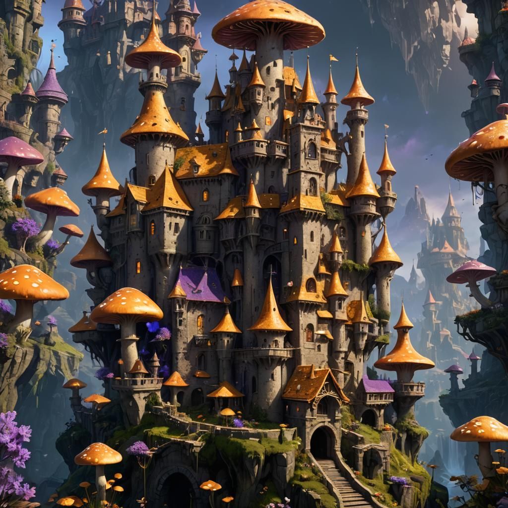 Mushroom Castle: Dark Fantasy Concept Art