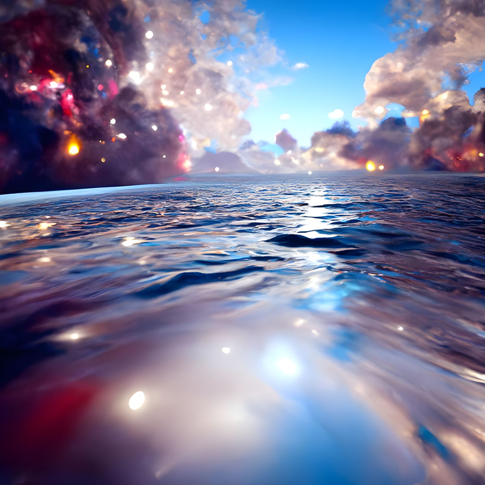 Ocean in Space: Impressionistic Cosmic Landscape