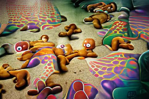 Psychedelic Poster Art: Distressed Gingerbread Men