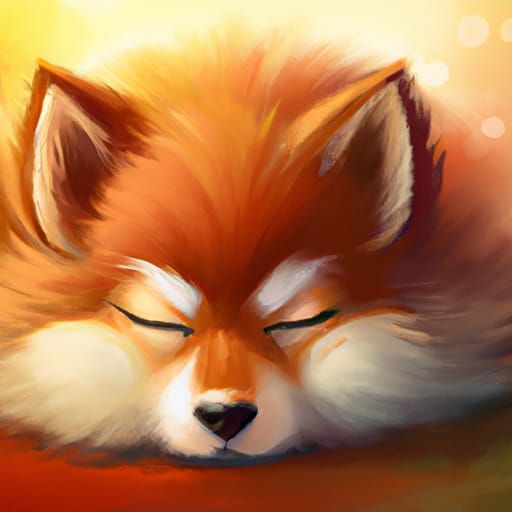 Adorable Chibi Wolf Puppy in Watercolor Painting