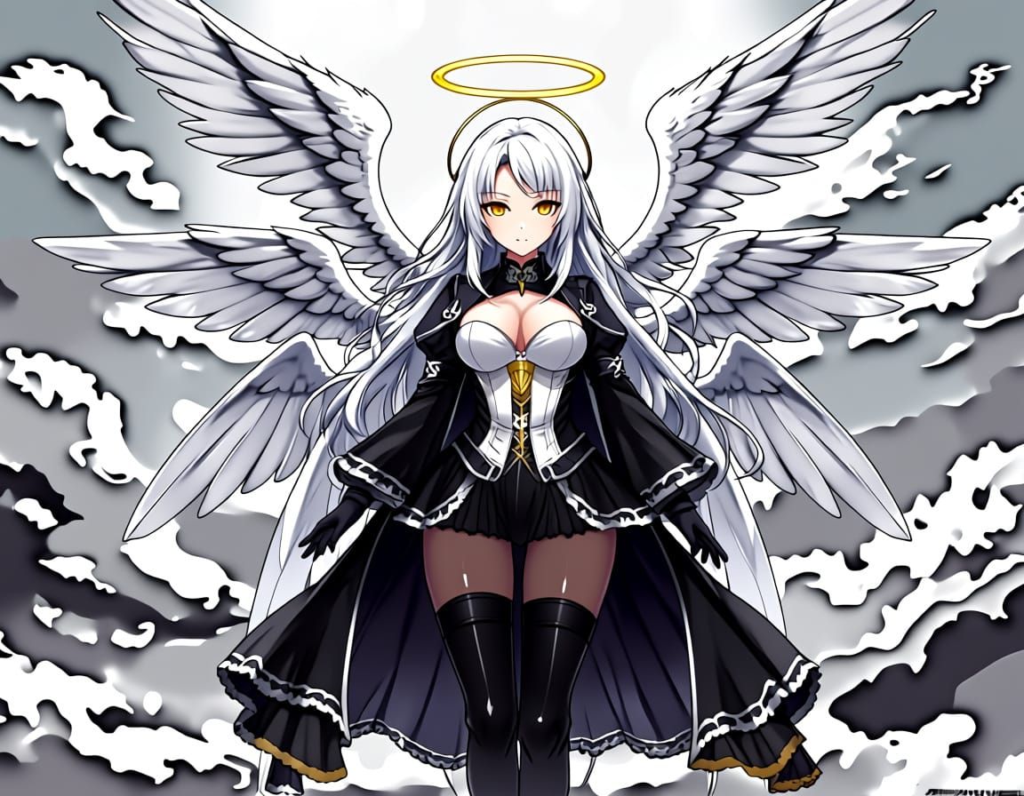 Angel Gabriel in Gothic Style with Twelve Wings