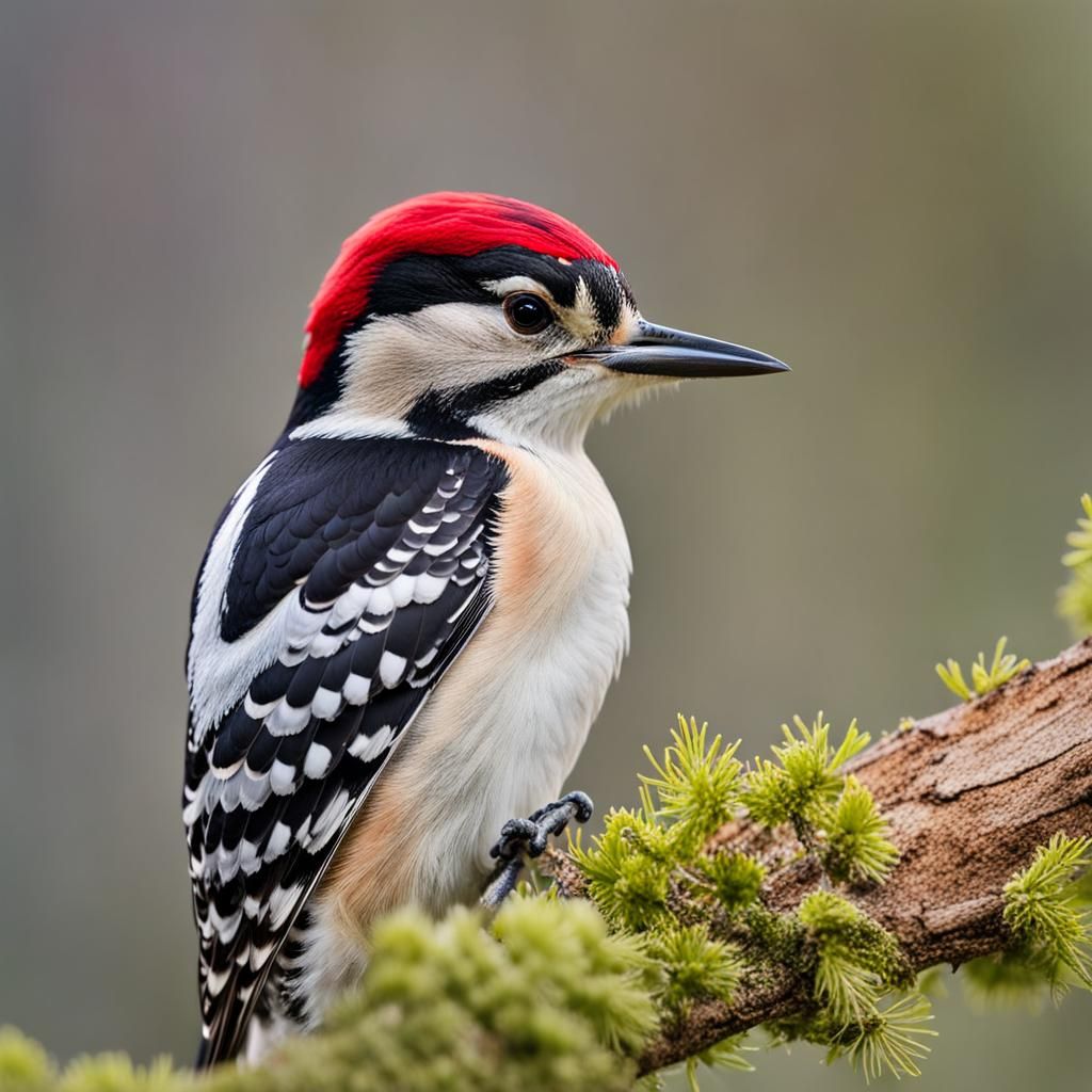 Red-Capped Woodpecker Close-Up, Nature Photography