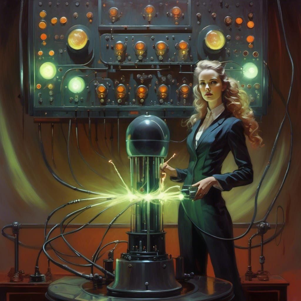 Eerie Scientist Laughing in Surreal Fantasy Portrait