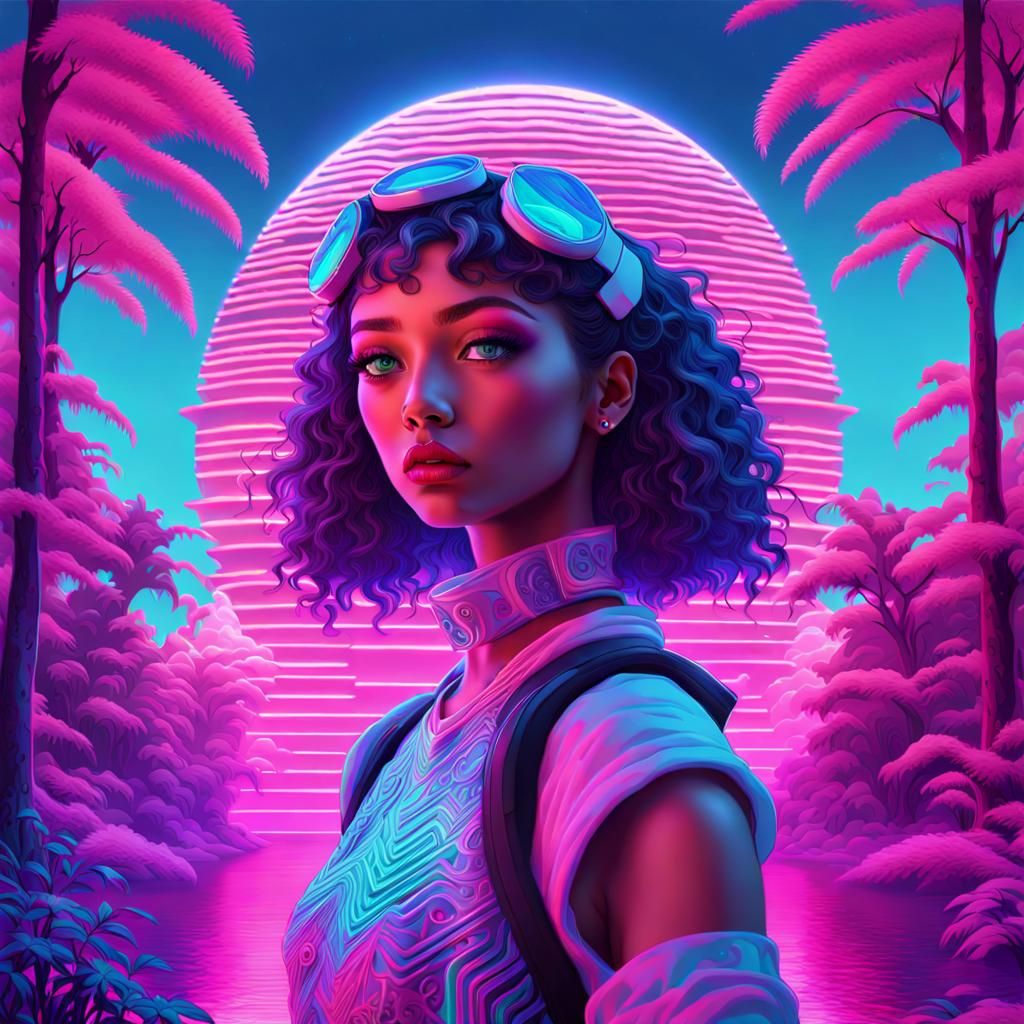 vaporwave-inspired aesthetic