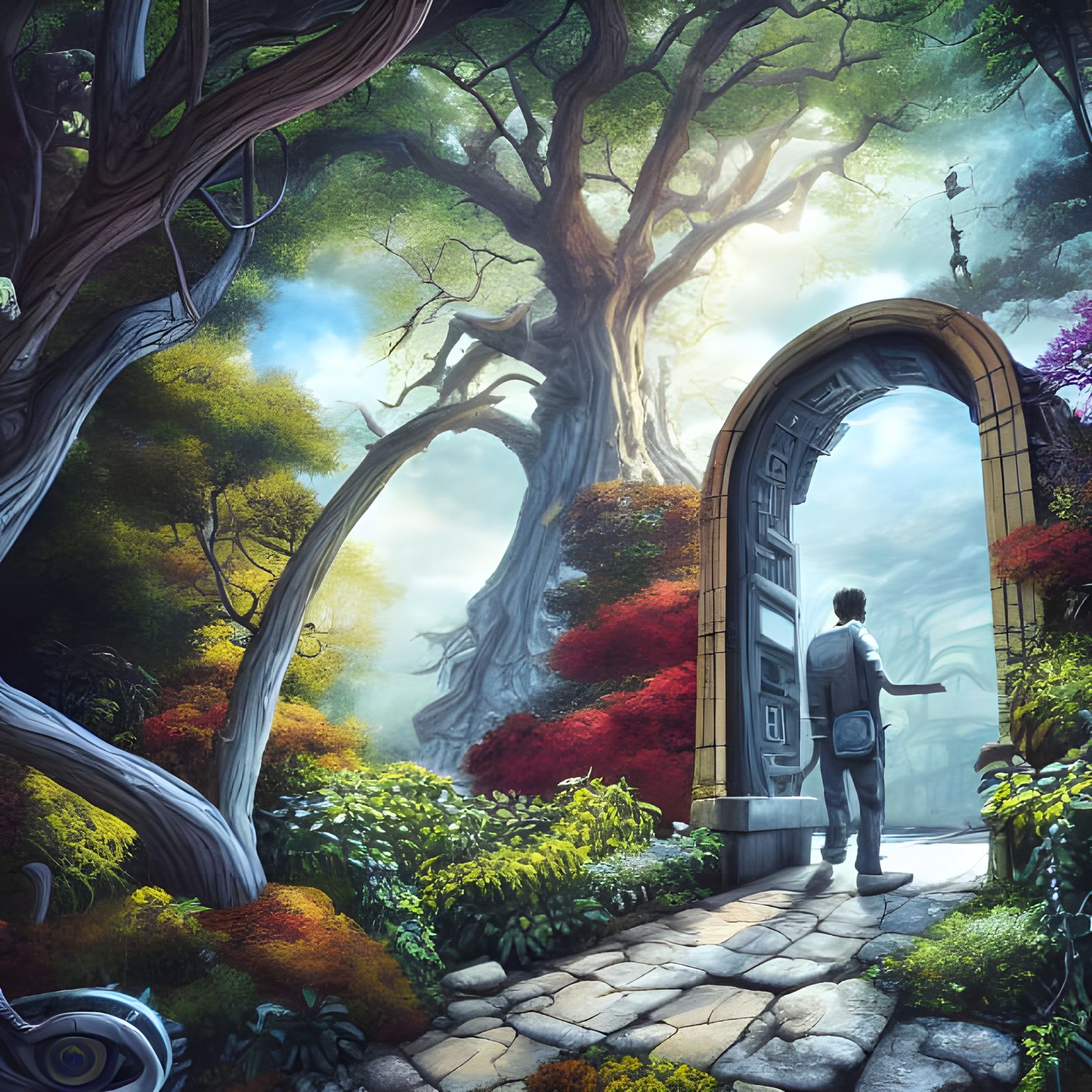Surreal Portal in Photorealistic Digital Illustration
