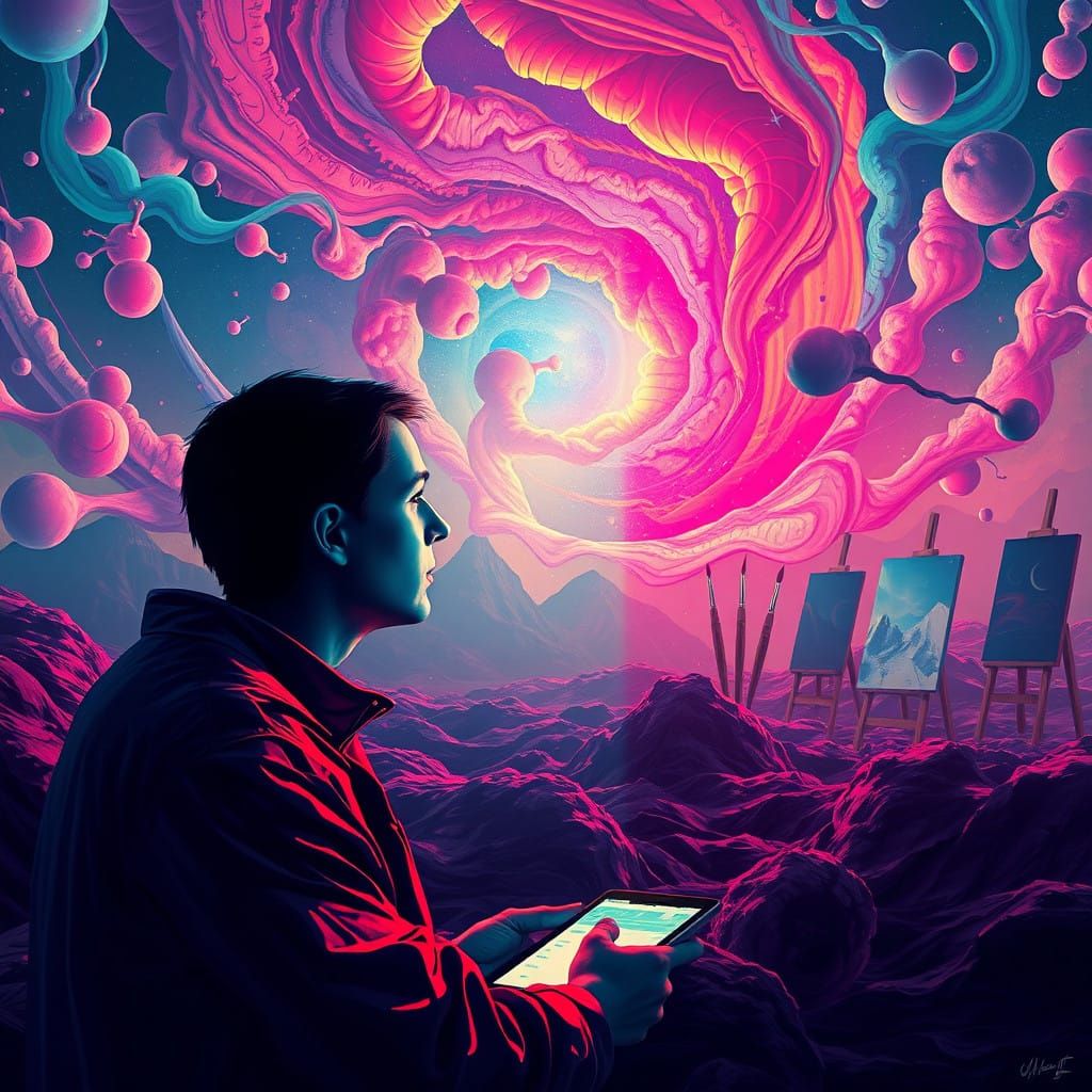 Surrealist Dreamscape of Digital Addiction