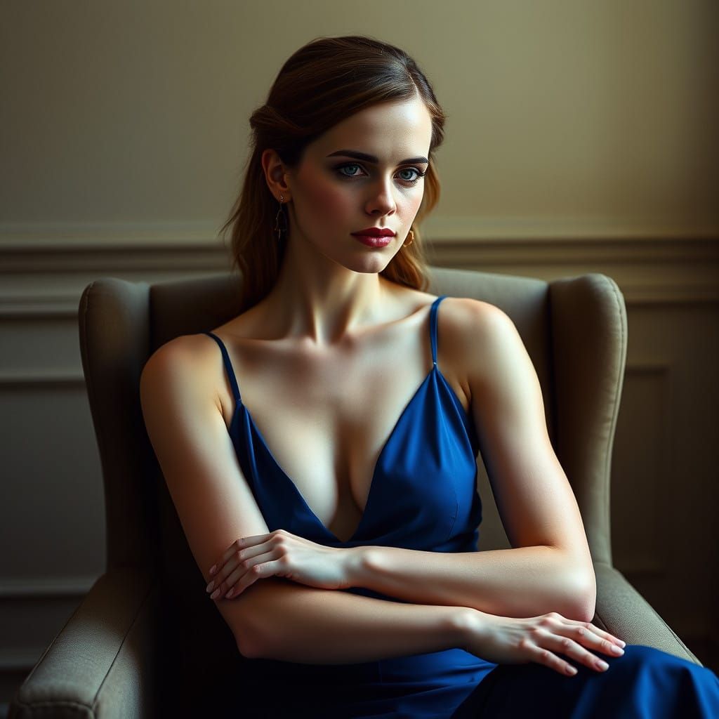 Elegant Actress in Moody Cinematic Portrait