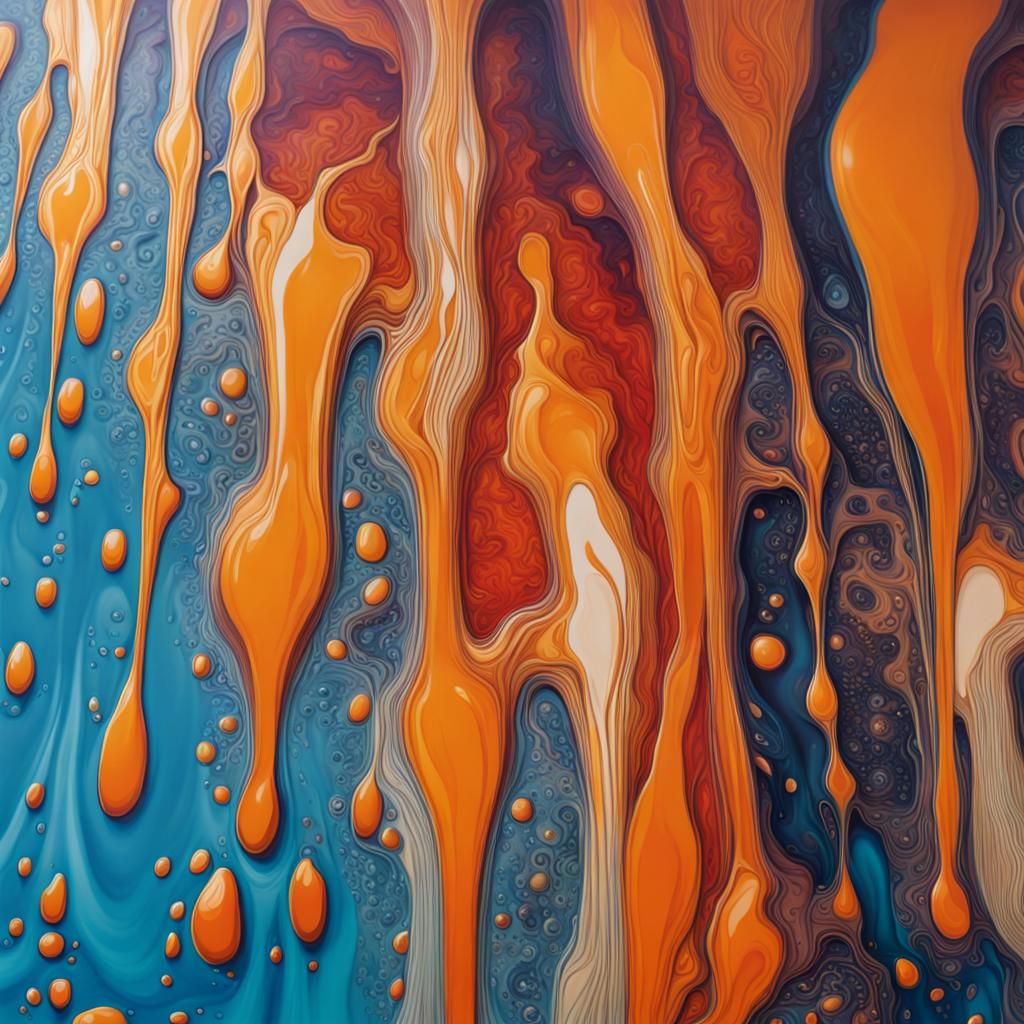 Abstract Acrylic Pouring Cells Framed