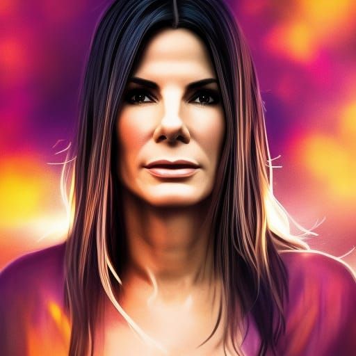 Sandra Bullock Portrait in Hyperrealistic Style