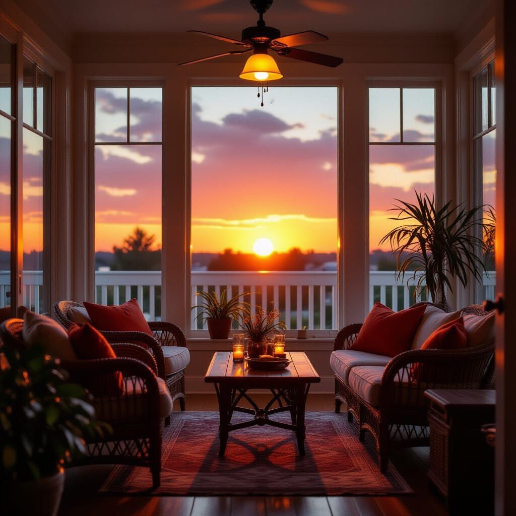 Sunset Painted Sun Room in Alcohol Ink Style