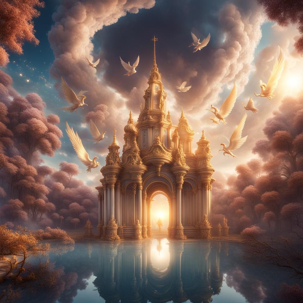 Angels Soaring in a Celestial Paradise