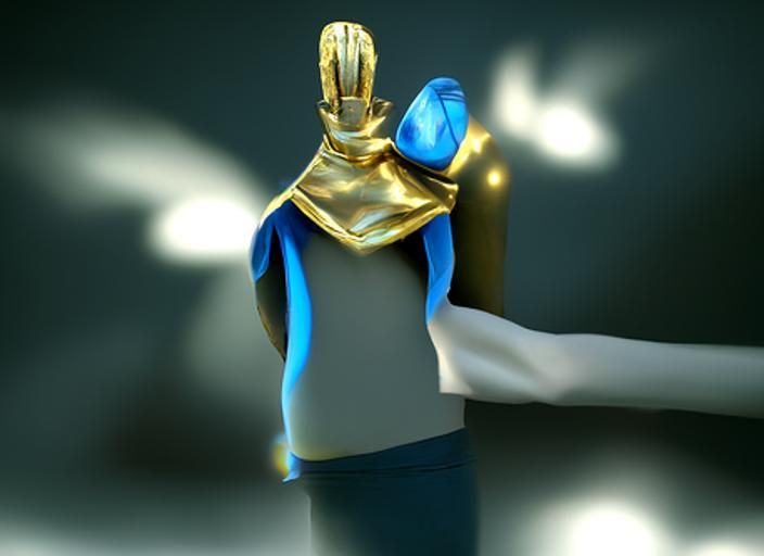 Masked Sorcerer Casting Spell in Volumetric Lighting