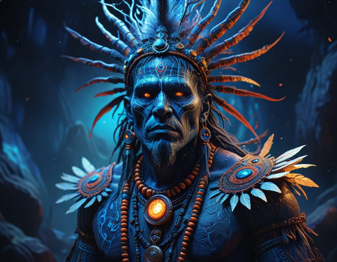 Surreal Shaman in Psychedelic World: Digital Fantasy Art