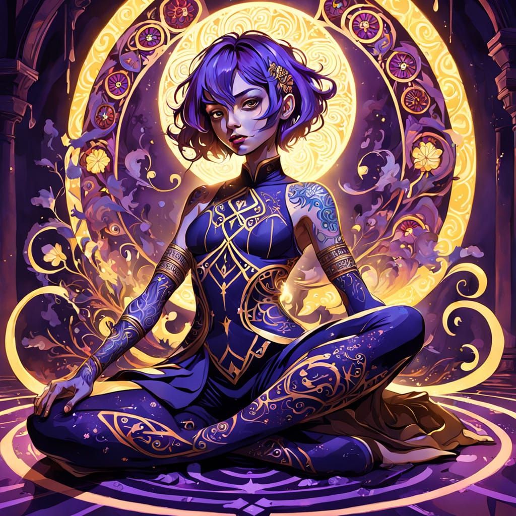 Dark Fantasy Goddess with Intricate Tattoos