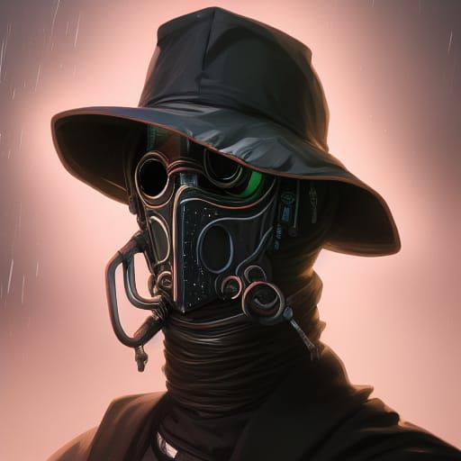 Cyberpunk Plague Doctor Portrait in 8K