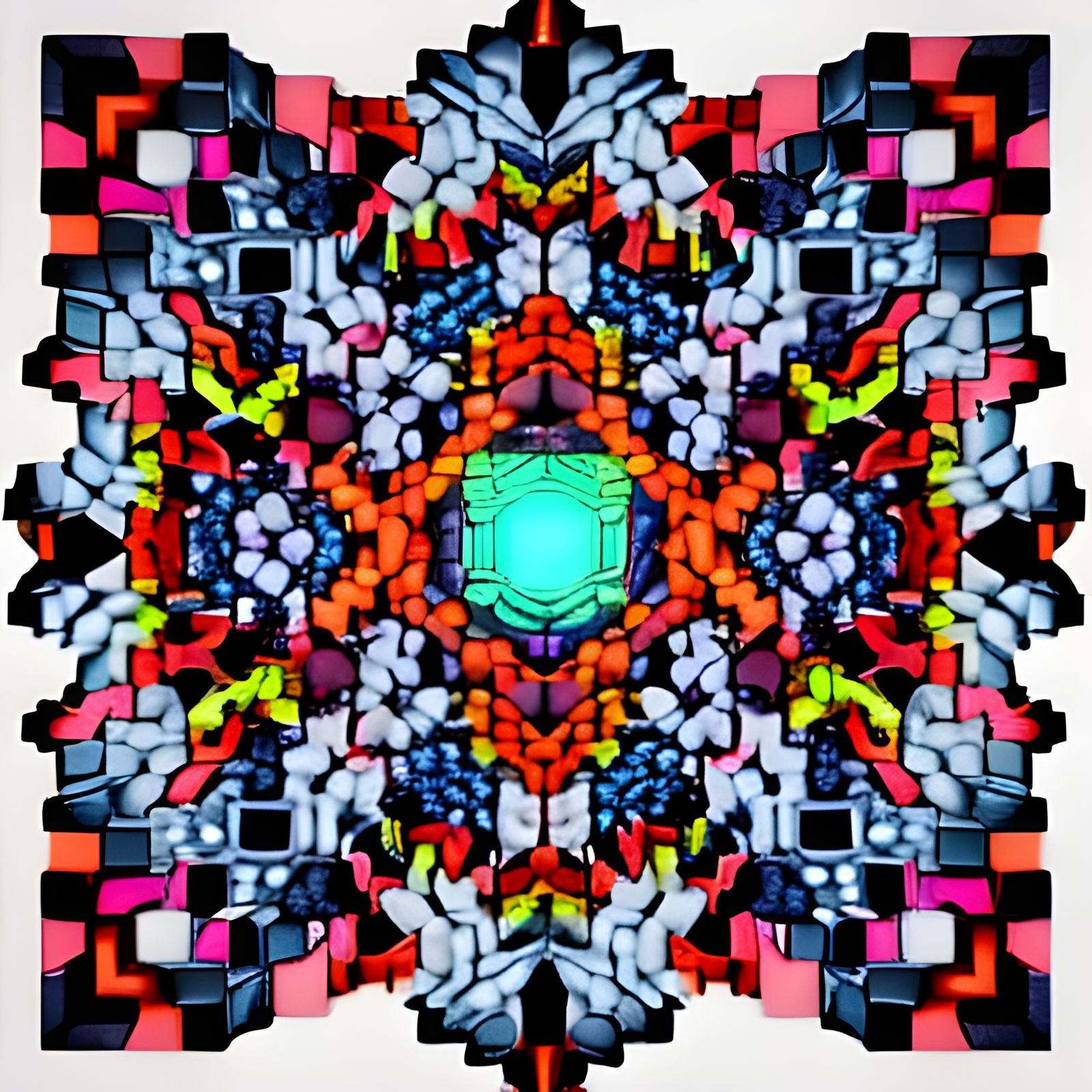 Abstract Cubes in Parallel Geometry: Hyperrealistic 3D Art