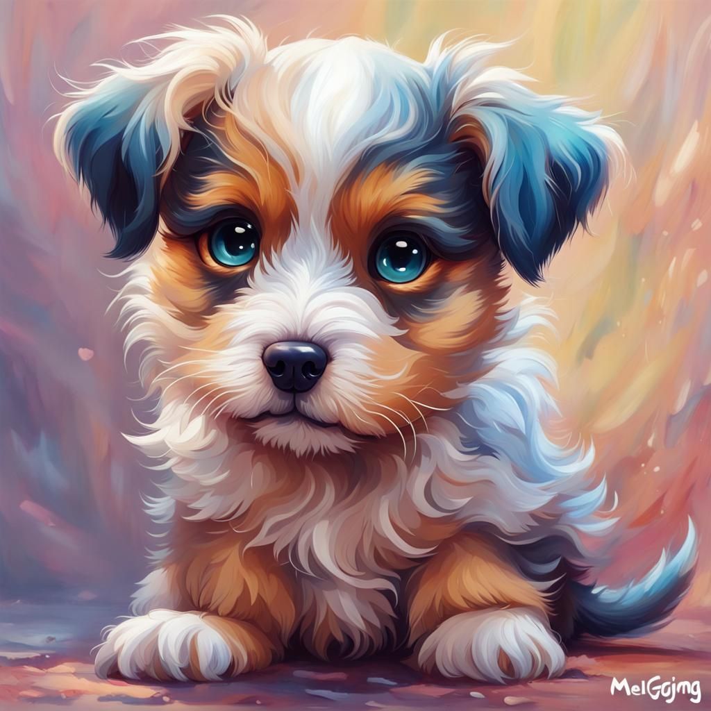 Cute Puppy Dog Eyes Painting