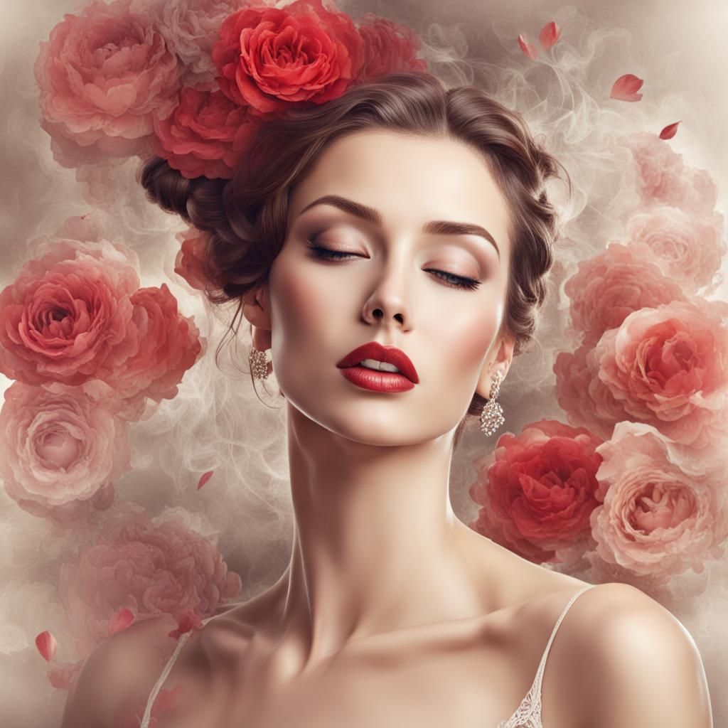 Expressive Image of a Woman in Love