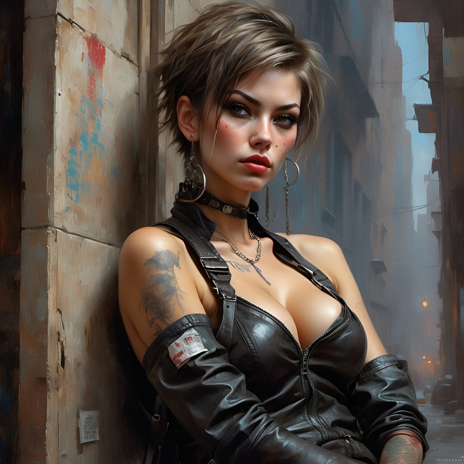 Tracer as Punk Delinquent in Hyperdetailed Digital Art