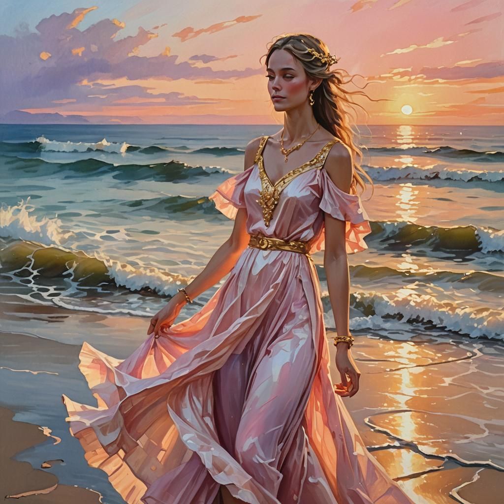 Elven Portrait in Gouache Impressionist Style