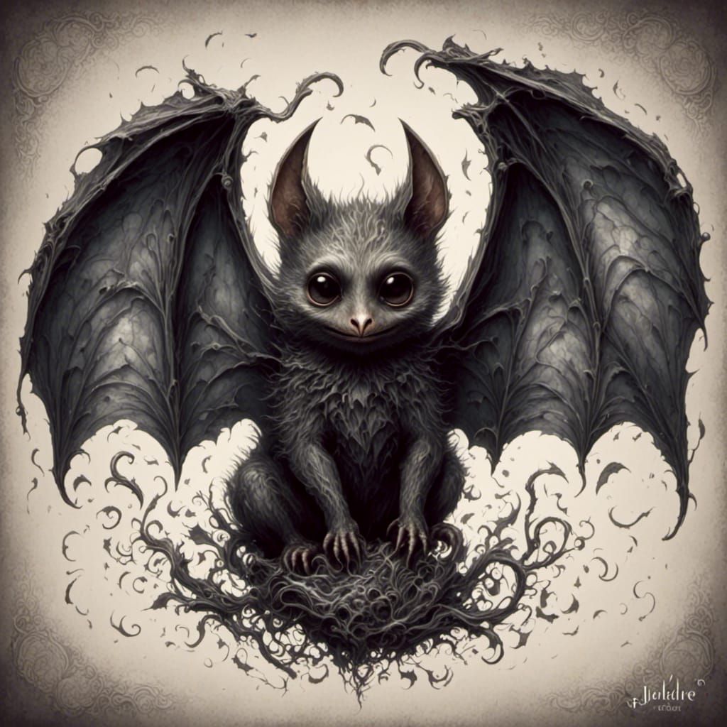 Cute Horror Bat Generated by AI