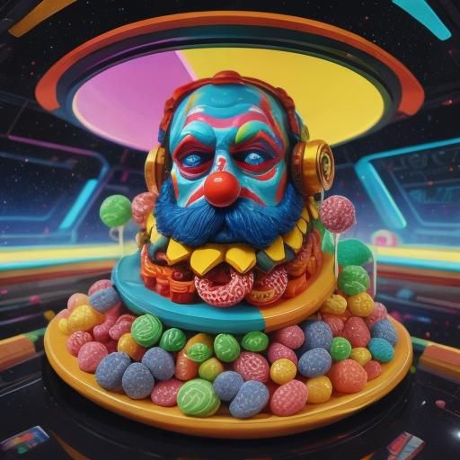 Hipster Klimt Clown in a Candy Sci-Fi Universe